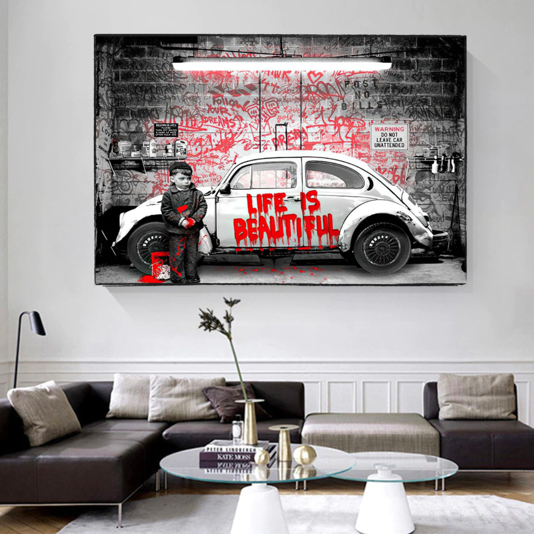 ChandeliersDecor.com-Banksy Wall Poster-Banksy Life is Beautiful Unveiling the Artistic Brilliance