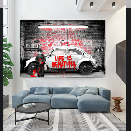 ChandeliersDecor.com-Banksy Wall Poster-Banksy Life is Beautiful Unveiling the Artistic Brilliance