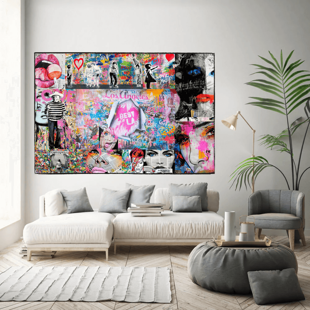 ChandeliersDecor.com-Banksy Wall Poster-Banksy Los Angeles Hollywood Canvas Wall Art