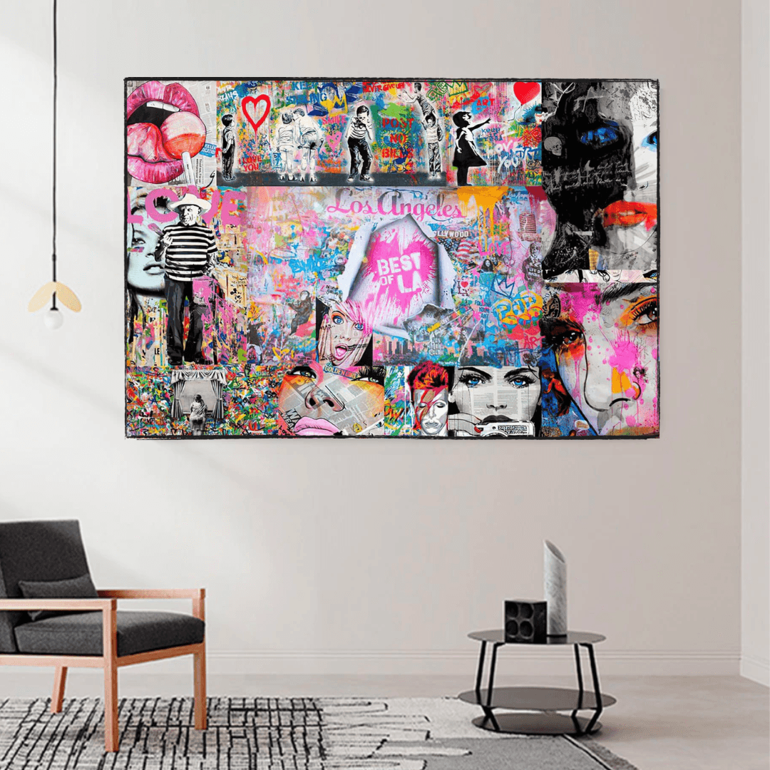 ChandeliersDecor.com-Banksy Wall Poster-Banksy Los Angeles Hollywood Canvas Wall Art