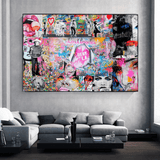 ChandeliersDecor.com-Banksy Wall Poster-Banksy Los Angeles Hollywood Canvas Wall Art
