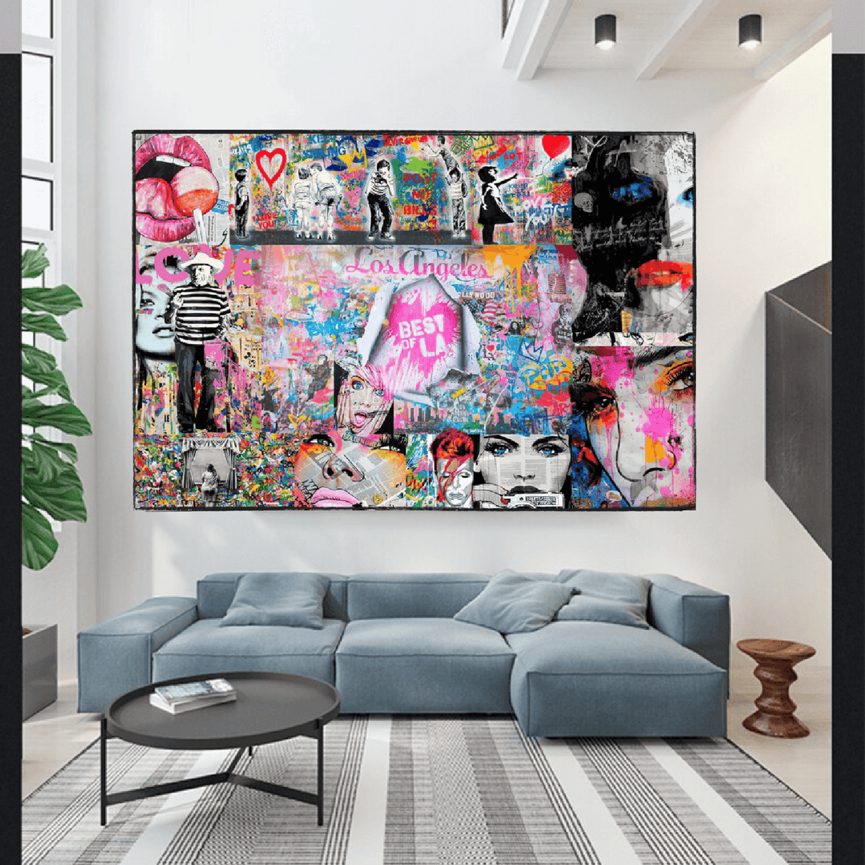 ChandeliersDecor.com-Banksy Wall Poster-Banksy Los Angeles Hollywood Canvas Wall Art