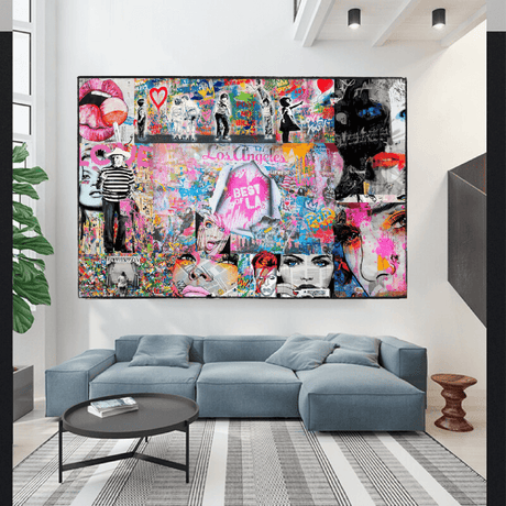 ChandeliersDecor.com-Banksy Wall Poster-Banksy Los Angeles Hollywood Canvas Wall Art