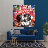 ChandeliersDecor.com-Banksy Wall Poster-Banksy Love is all we need Graffiti Canvas Wall Art