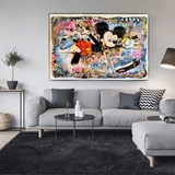 ChandeliersDecor.com-Banksy Wall Poster-Banksy Mickey Mouse Supreme Canvas Wall Art