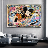 ChandeliersDecor.com-Banksy Wall Poster-Banksy Mickey Mouse Supreme Canvas Wall Art