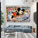 ChandeliersDecor.com-Banksy Wall Poster-Banksy Mickey Mouse Supreme Canvas Wall Art