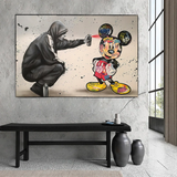 ChandeliersDecor.com-Banksy Wall Poster-Banksy Mickey Spray Painted Canvas Wall Art - Street Art Print for Home Decor