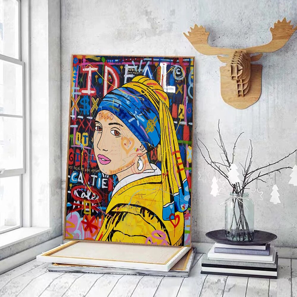 ChandeliersDecor.com-Banksy Wall Poster-Banksy Milkmaid Canvas Wall Art: Authentic and Captivating