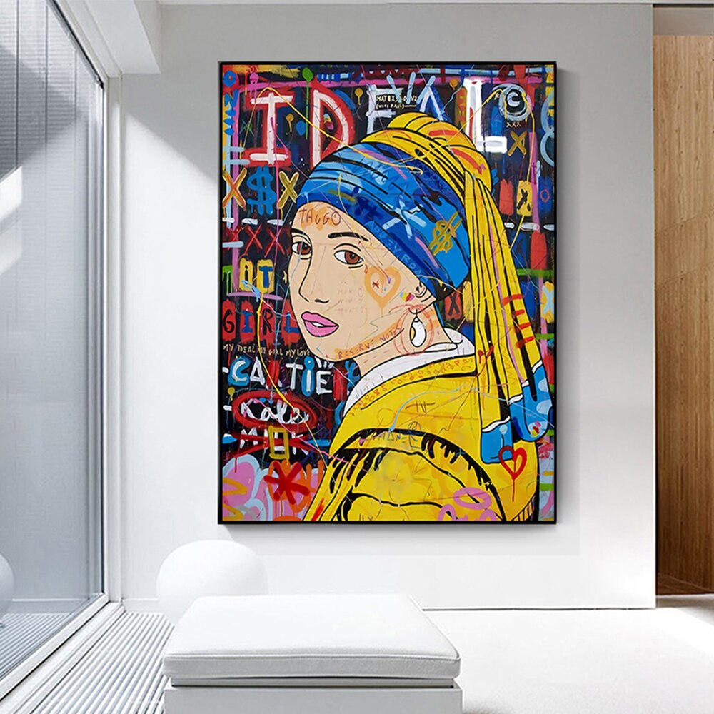 ChandeliersDecor.com-Banksy Wall Poster-Banksy Milkmaid Canvas Wall Art: Authentic and Captivating