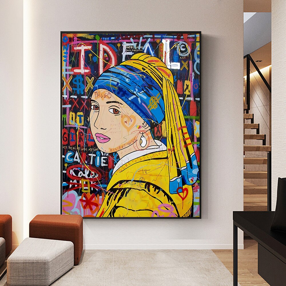 ChandeliersDecor.com-Banksy Wall Poster-Banksy Milkmaid Canvas Wall Art: Authentic and Captivating