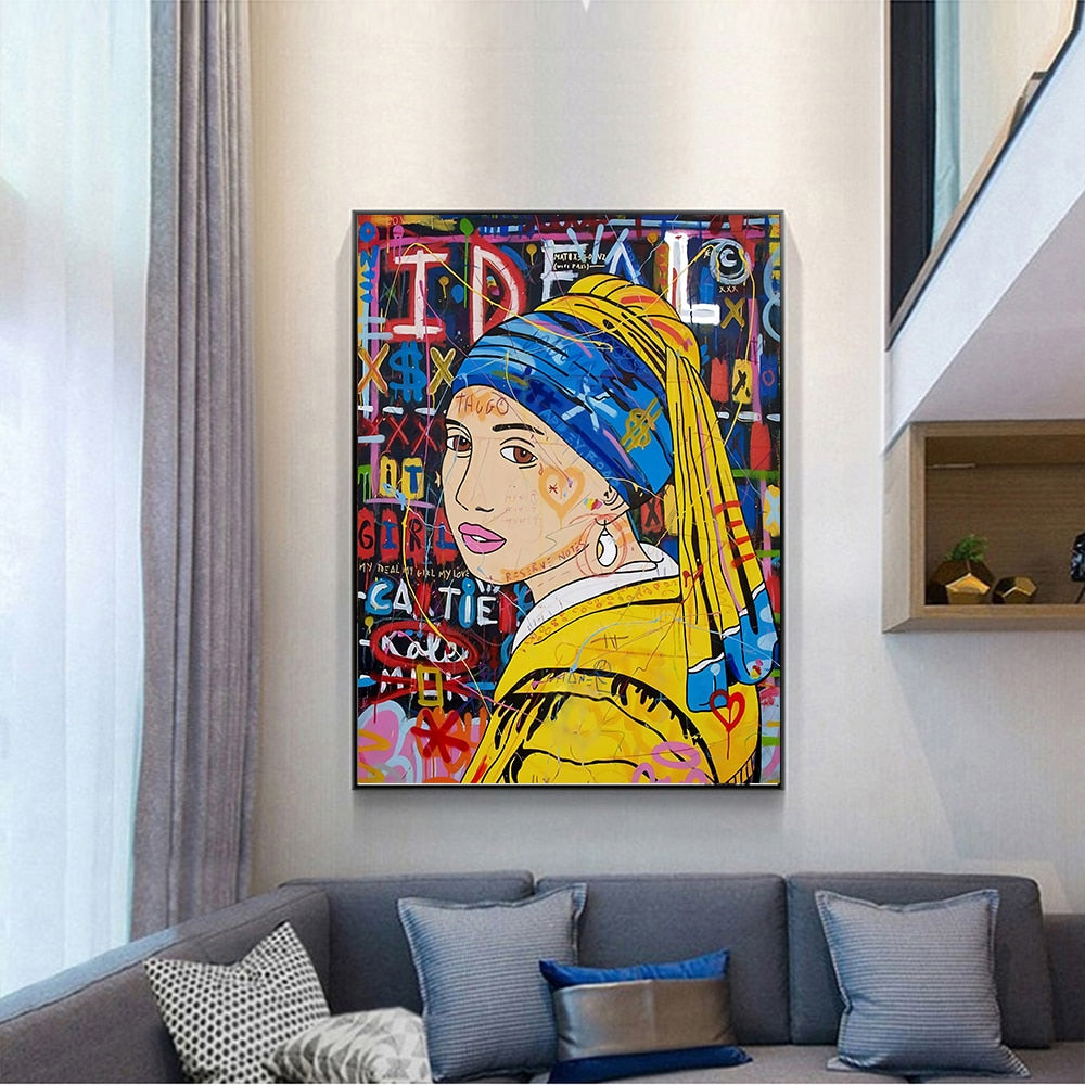 ChandeliersDecor.com-Banksy Wall Poster-Banksy Milkmaid Canvas Wall Art: Authentic and Captivating
