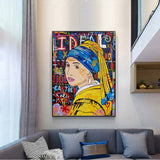 ChandeliersDecor.com-Banksy Wall Poster-Banksy Milkmaid Canvas Wall Art: Authentic and Captivating
