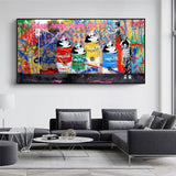 ChandeliersDecor.com-Banksy Wall Poster-Banksy Never Give Up Canvas Graffiti Prints for Modern Home Decor