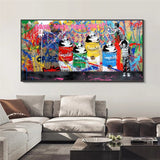 ChandeliersDecor.com-Banksy Wall Poster-Banksy Never Give Up Canvas Graffiti Prints for Modern Home Decor