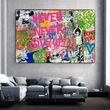 ChandeliersDecor.com-Banksy Wall Poster-Banksy Never Give Up Canvas Wall Art - Banksy Art Print