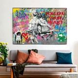 ChandeliersDecor.com-Banksy Wall Poster-Banksy Never Give Up Follow Your Dreams Canvas Wall Art