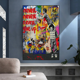 ChandeliersDecor.com-Banksy Wall Poster-Banksy Never Give Up Poster: Authentic Street Art