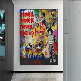 ChandeliersDecor.com-Banksy Wall Poster-Banksy Never Give Up Poster: Authentic Street Art