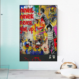 ChandeliersDecor.com-Banksy Wall Poster-Banksy Never Give Up Poster: Authentic Street Art