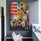 ChandeliersDecor.com-Banksy Wall Poster-Banksy Never Give Up Poster: Authentic Street Art