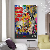 ChandeliersDecor.com-Banksy Wall Poster-Banksy Never Give Up Poster: Authentic Street Art