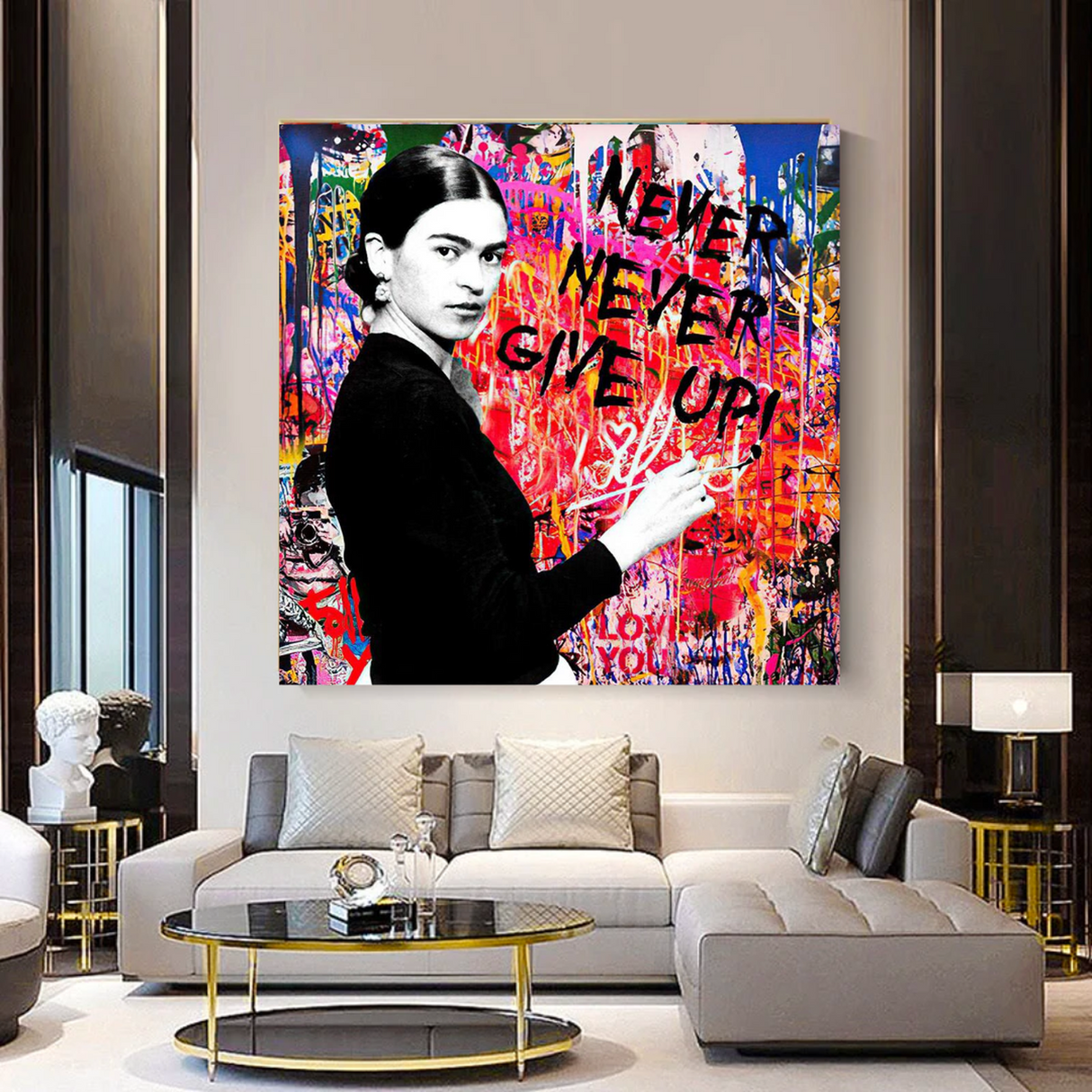 ChandeliersDecor.com-Banksy Wall Poster-Banksy Never Give Up Wall Art: Unparalleled Expression