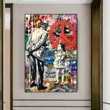 ChandeliersDecor.com-Banksy Wall Poster-Banksy Peace: Inspirational Street Art Canvas Wall Decor