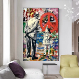 ChandeliersDecor.com-Banksy Wall Poster-Banksy Peace: Inspirational Street Art Canvas Wall Decor