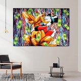 ChandeliersDecor.com-Scrooge McDuck Wall Art-Banksy Scrooge McDuck and Dog Canvas Wall Art