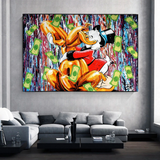 ChandeliersDecor.com-Scrooge McDuck Wall Art-Banksy Scrooge McDuck and Dog Canvas Wall Art