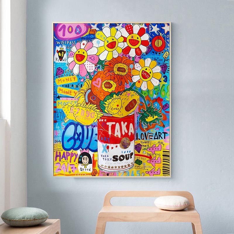 ChandeliersDecor.com-Banksy Wall Poster-Banksy Soup Canvas Wall Art - Modern Urban Street Art Print