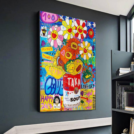 ChandeliersDecor.com-Banksy Wall Poster-Banksy Soup Canvas Wall Art - Modern Urban Street Art Print