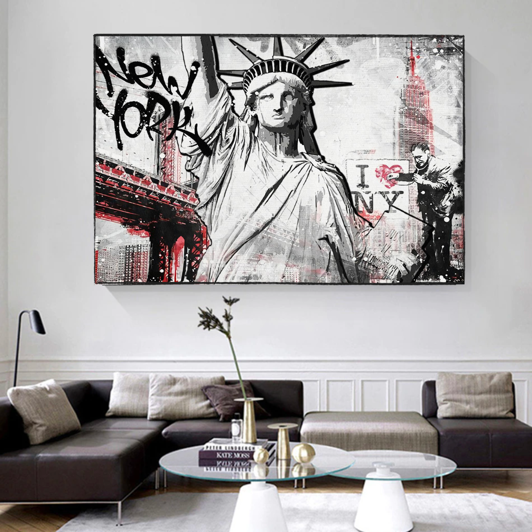 ChandeliersDecor.com-Banksy Wall Poster-Banksy Statue of Liberty New York Canvas Wall Art