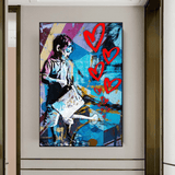 ChandeliersDecor.com-Banksy Wall Poster-Banksy Steet Art Boy Planting Love Canvas Wall Art