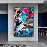 ChandeliersDecor.com-Banksy Wall Poster-Banksy Steet Art Boy Planting Love Canvas Wall Art