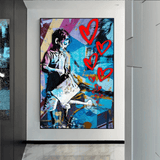 ChandeliersDecor.com-Banksy Wall Poster-Banksy Steet Art Boy Planting Love Canvas Wall Art