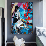 ChandeliersDecor.com-Banksy Wall Poster-Banksy Steet Art Boy Planting Love Canvas Wall Art