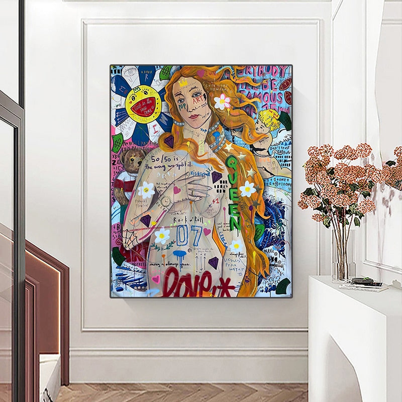 ChandeliersDecor.com-Banksy Wall Poster-Banksy The Birth Of Venus Canvas Wall Art