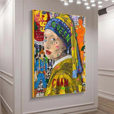 ChandeliersDecor.com-Banksy Wall Poster-Banksy The Milkmaid Canvas Wall Art: Captivating Masterpiece