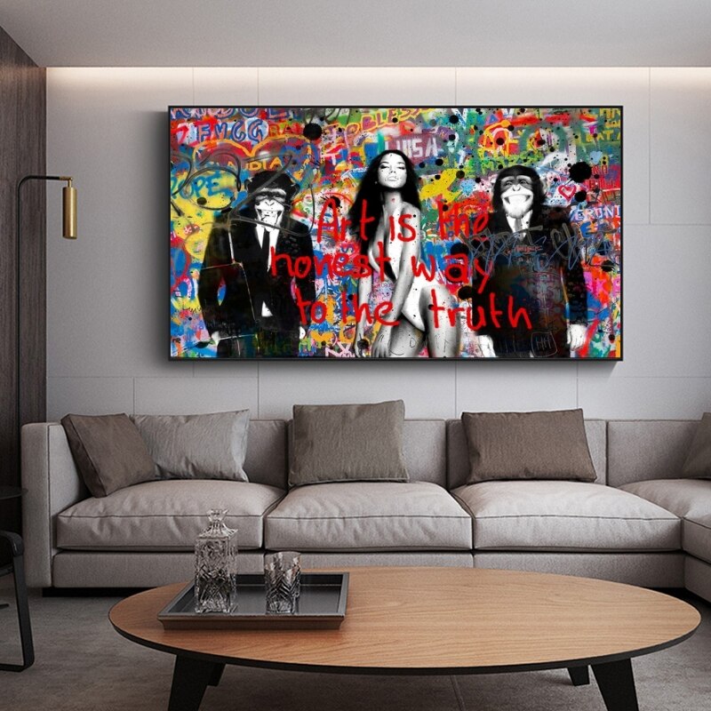 ChandeliersDecor.com-Banksy Wall Poster-Banksy Wall Art: Unveiling the Art is Honest Way to Truth
