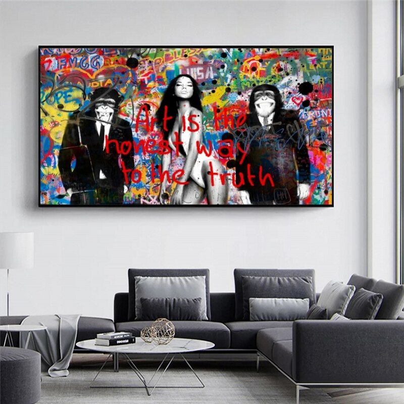 ChandeliersDecor.com-Banksy Wall Poster-Banksy Wall Art: Unveiling the Art is Honest Way to Truth