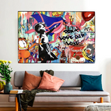 ChandeliersDecor.com-Banksy Wall Poster-Banksy's 'Don't Lose Love' Canvas Wall Art