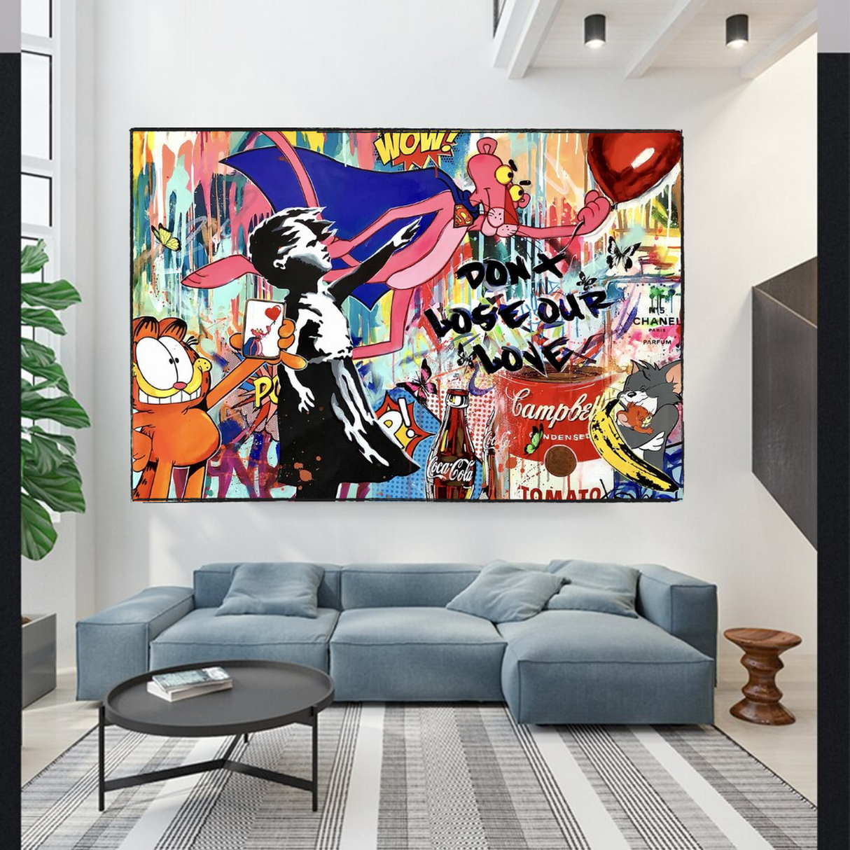 ChandeliersDecor.com-Banksy Wall Poster-Banksy's 'Don't Lose Love' Canvas Wall Art