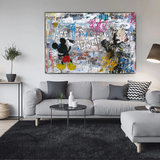 ChandeliersDecor.com-Banksy Wall Poster-Banksy's Life is Beautiful Mickey Canvas Wall Art