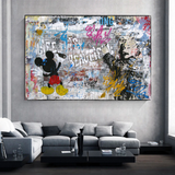 ChandeliersDecor.com-Banksy Wall Poster-Banksy's Life is Beautiful Mickey Canvas Wall Art