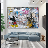 ChandeliersDecor.com-Banksy Wall Poster-Banksy's Life is Beautiful Mickey Canvas Wall Art