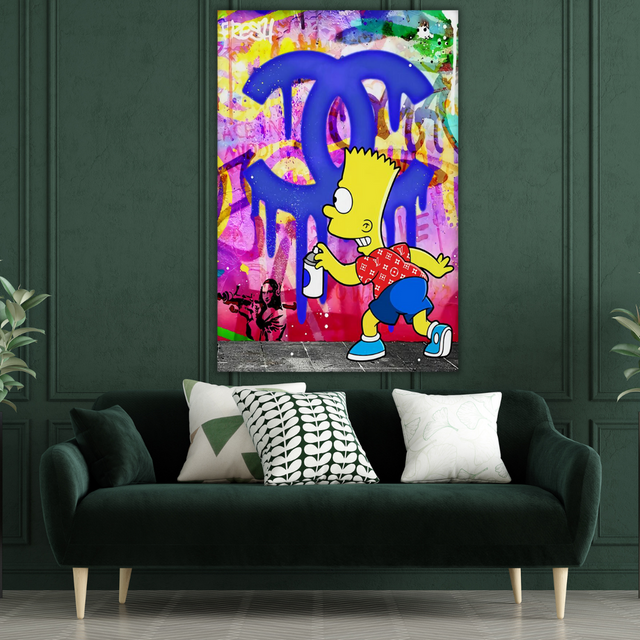 ChandeliersDecor.com-Wall Posters-Bart Simpson Canvas Wall Art: Exquisite Fashion Inspiration