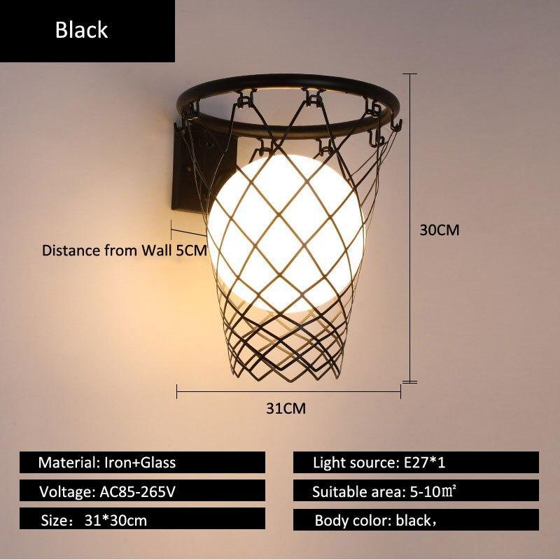 ChandeliersDecor.com-Kids Room Nursery Lighting-Basket Ball Kids Wall Light - Brighten Up Their Space
