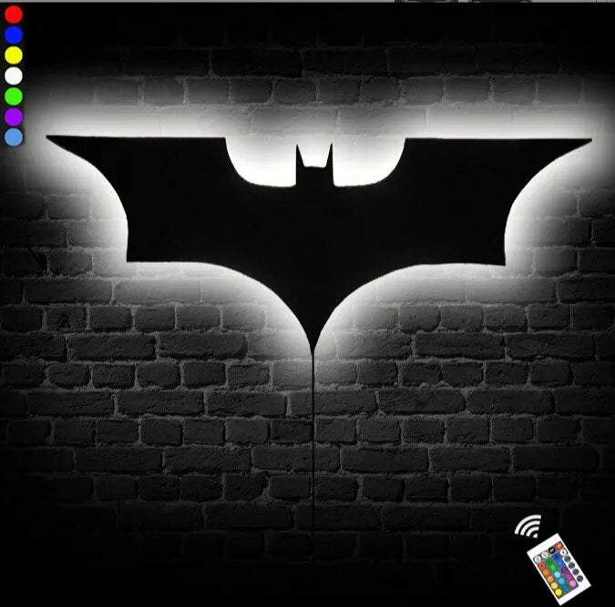 ChandeliersDecor.com-Kids Room Nursery Lighting-Batman Cool LED Wall Light with Wireless Remote
